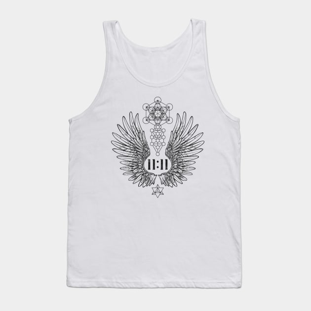 Angel Number 11:11 Sacred Geometry Tank Top by LadyMoldavite